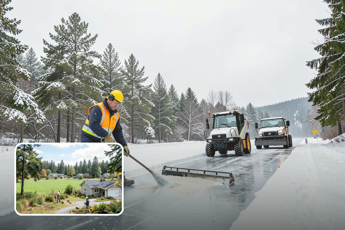 Municipal Parking Lot Snow Removal in Lyman, Skagit County, WA - Public and staff parking stay open so services continue during storms