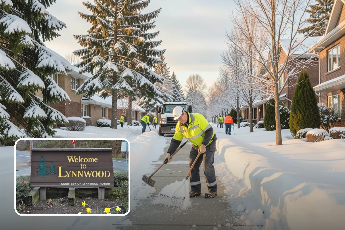 Municipal Parking Lot Snow Removal in Lynnwood, Snohomish County, WA - Public and staff parking stay open so services continue during storms