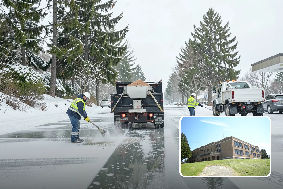 Municipal Parking Lot Snow Removal in Maple Valley, King County, WA - Public and staff parking stay open so services continue during storms