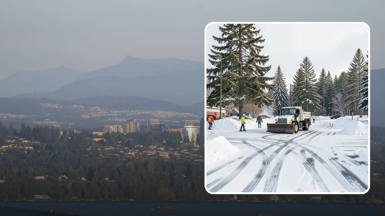 Municipal Parking Lot Snow Removal in Medina, King County, WA - We clear municipal building lots so Western Washington residents and staff can reach public services in any winter weather.