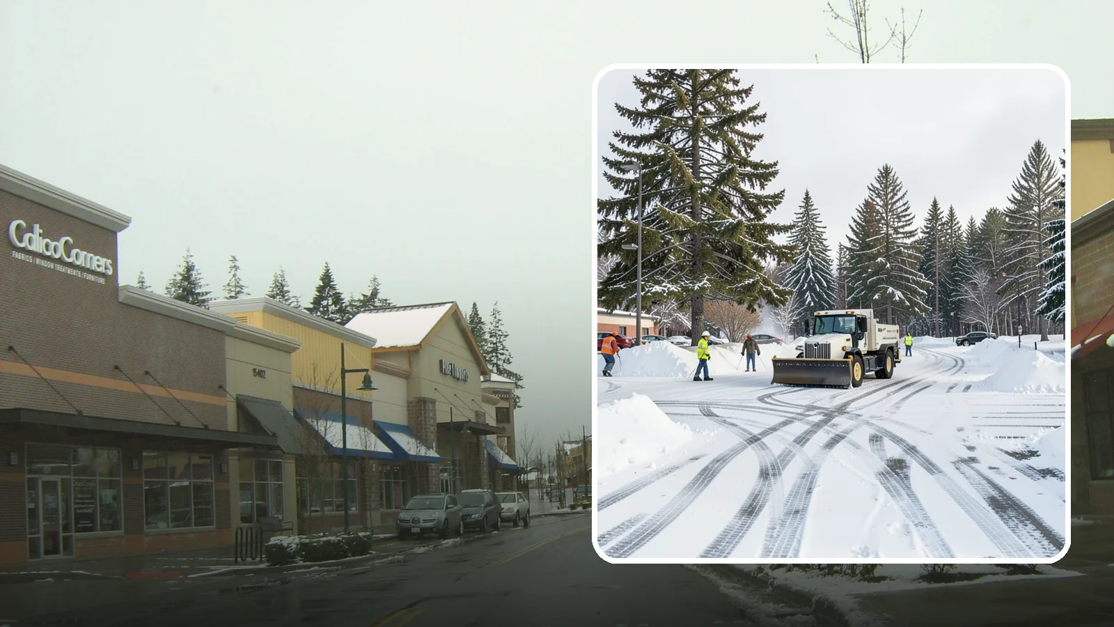 Municipal Parking Lot Snow Removal in Mill Creek, Snohomish County, WA - We clear municipal building lots so Western Washington residents and staff can reach public services in any winter weather.