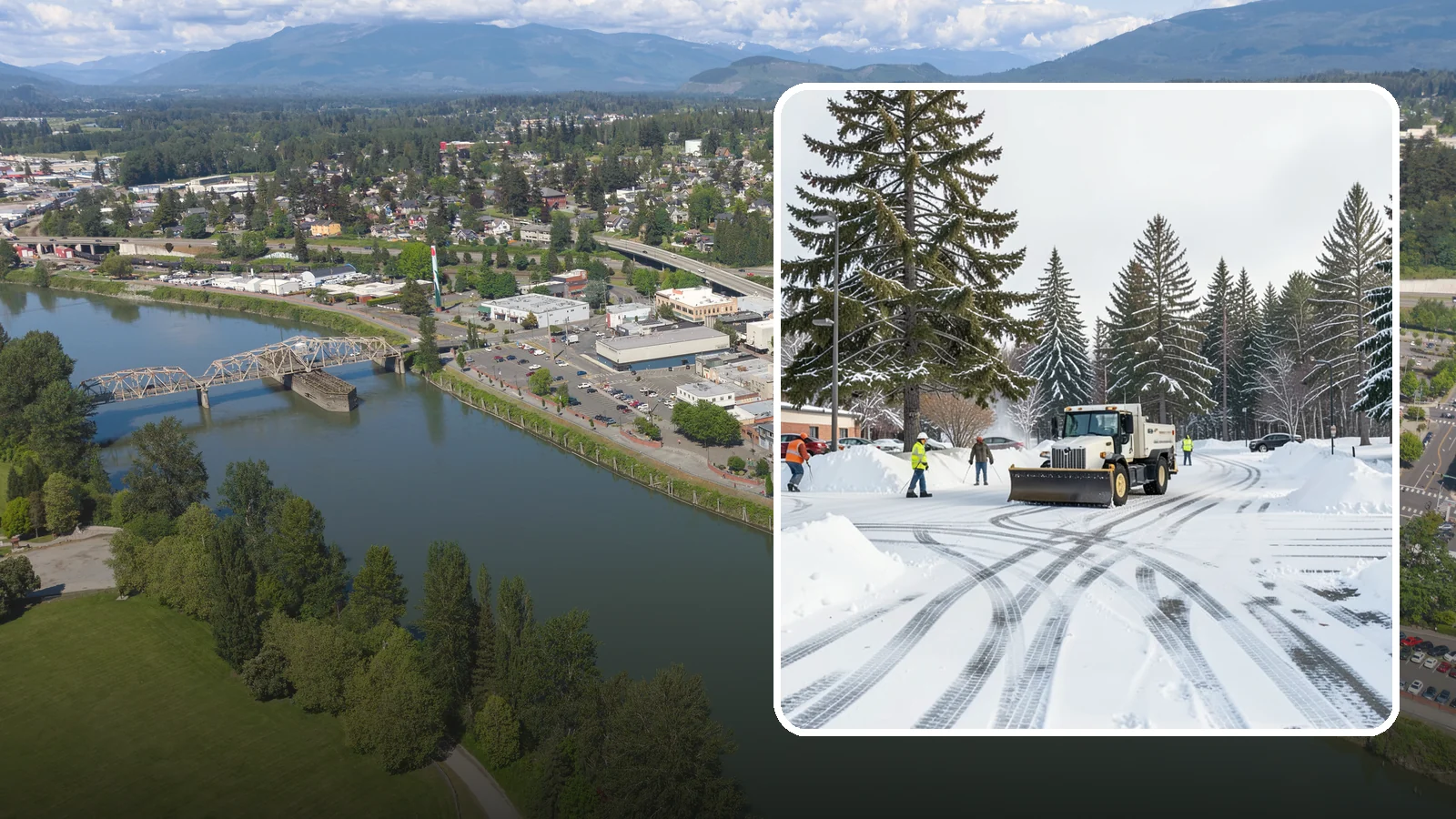Municipal Parking Lot Snow Removal in Mount Vernon, Skagit County, WA - We clear municipal building lots so Western Washington residents and staff can reach public services in any winter weather.