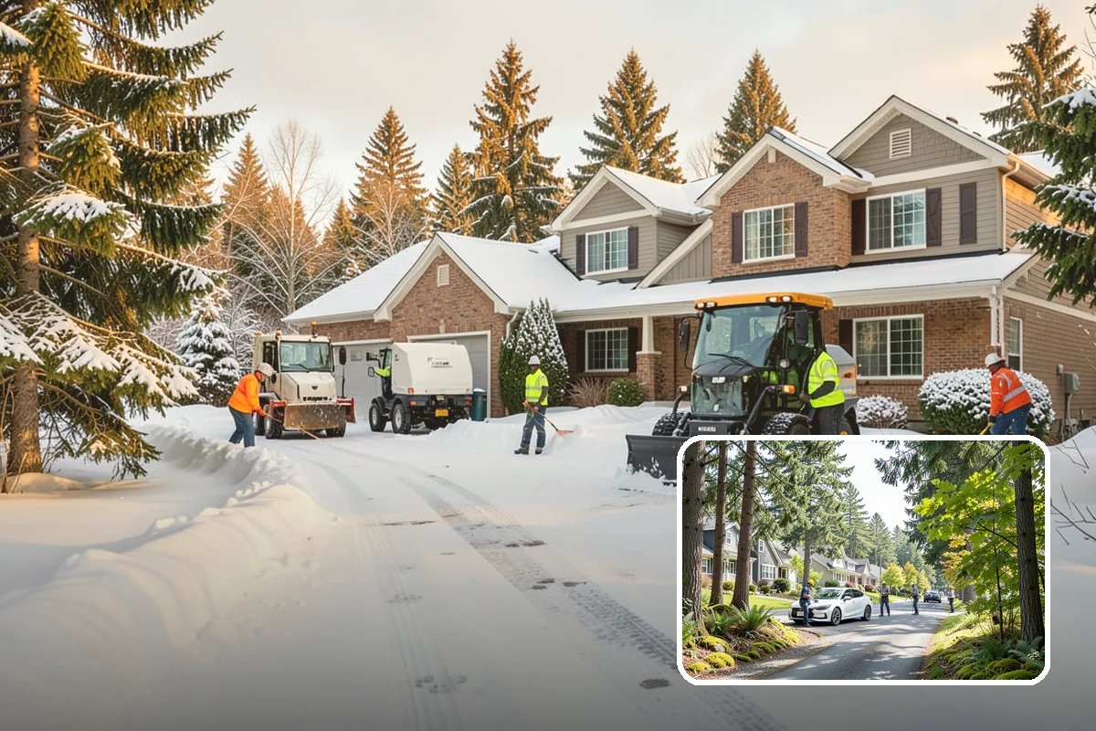 Municipal Parking Lot Snow Removal in Normandy Park, King County, WA - Public and staff parking stay open so services continue during storms