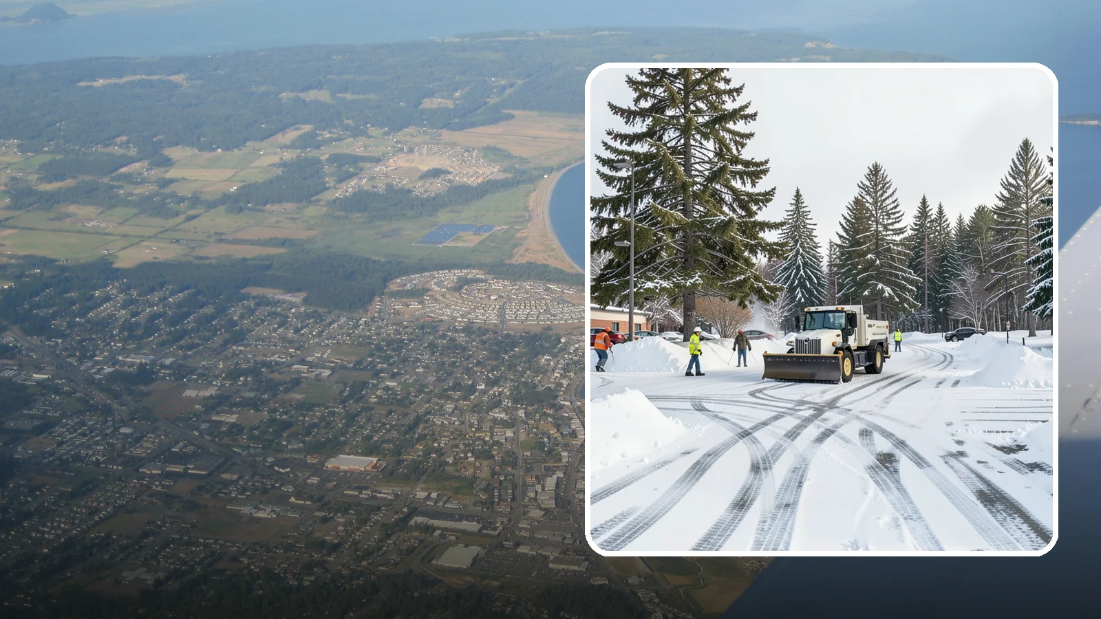 Municipal Parking Lot Snow Removal in Oak Harbor, Island County, WA - We clear municipal building lots so Western Washington residents and staff can reach public services in any winter weather.