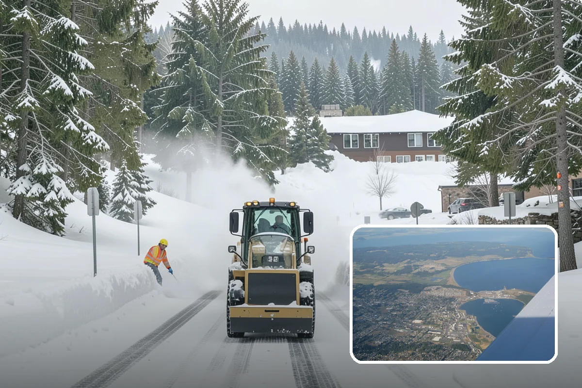 Municipal Parking Lot Snow Removal in Oak Harbor, Island County, WA - Public and staff parking stay open so services continue during storms