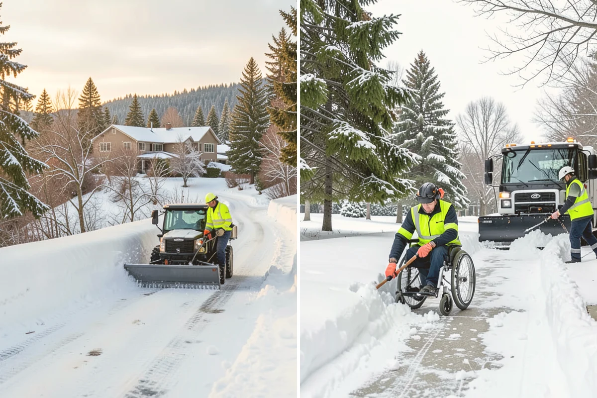 Municipal Parking Lot Snow Removal in Orting, Pierce County, WA - Coordinate public lots, staff parking, and entrances with facility staff