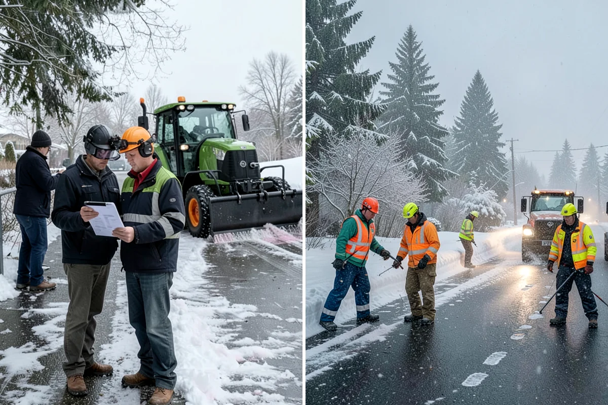 Municipal Parking Lot Snow Removal in Pacific, King County, WA - Coordinate public lots, staff parking, and entrances with facility staff