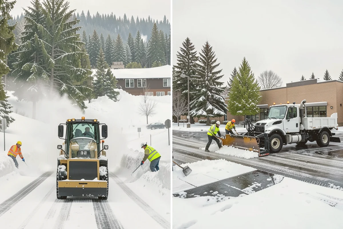 Municipal Parking Lot Snow Removal in Sammamish, King County, WA - Coordinate public lots, staff parking, and entrances with facility staff