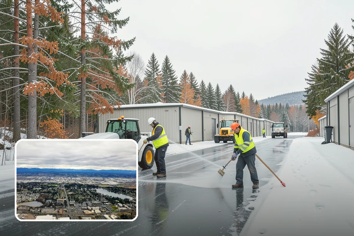 Municipal Parking Lot Snow Removal in SeaTac, King County, WA - Public and staff parking stay open so services continue during storms