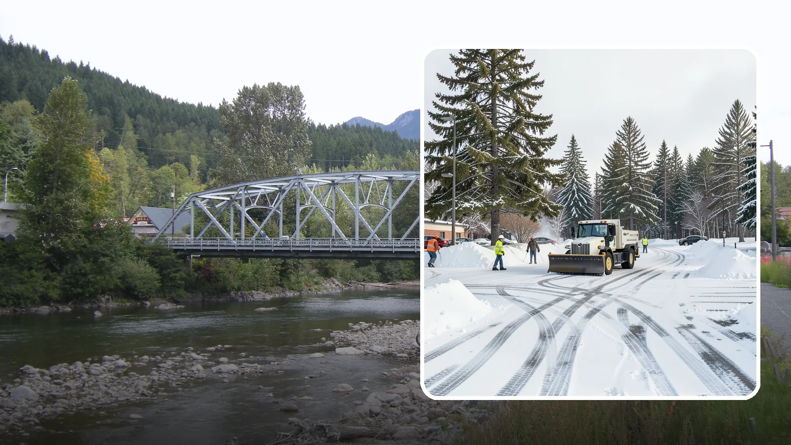 Municipal Parking Lot Snow Removal in Skykomish, King County, WA - We clear municipal building lots so Western Washington residents and staff can reach public services in any winter weather.