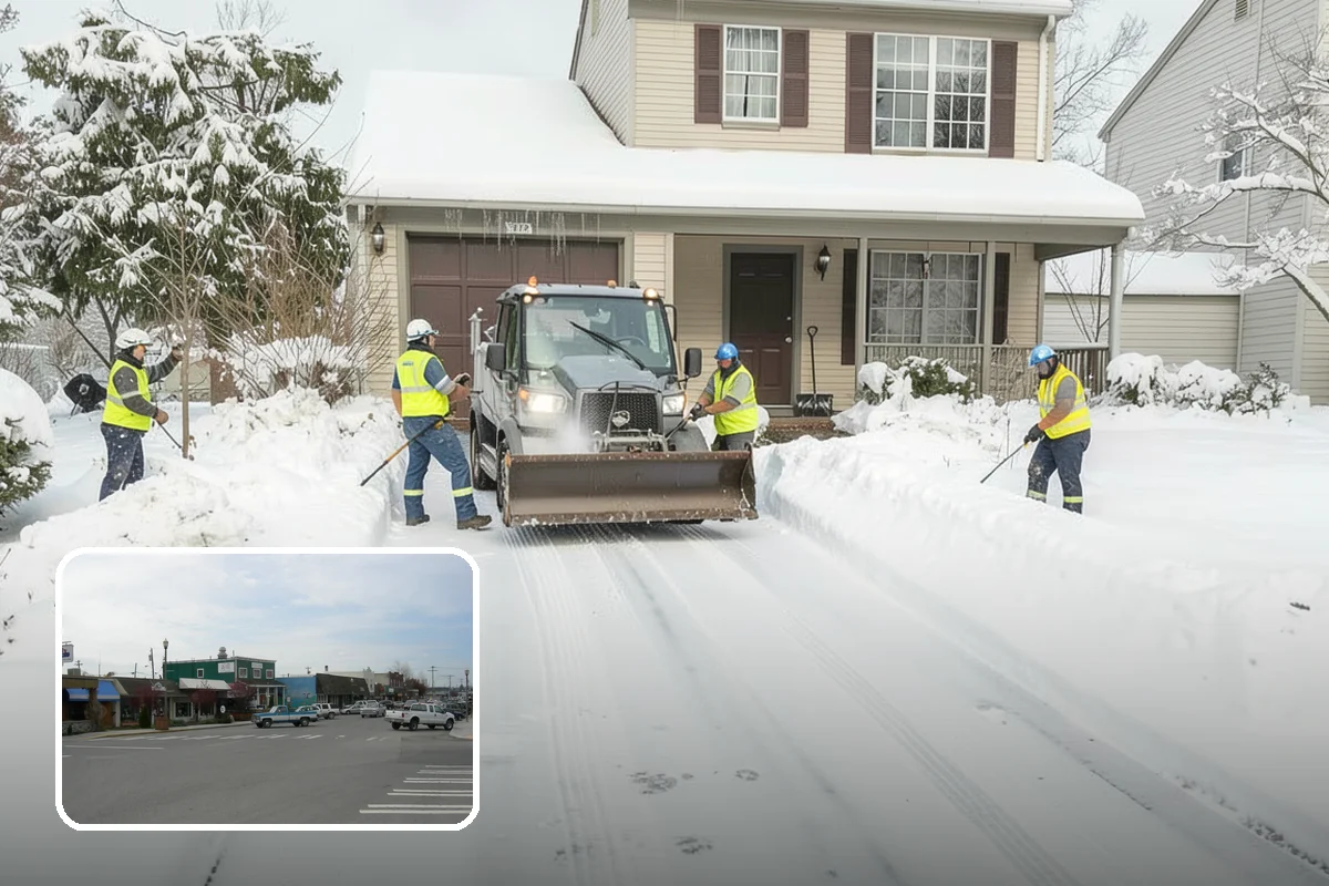 Municipal Parking Lot Snow Removal in Stanwood, Snohomish County, WA - Public and staff parking stay open so services continue during storms