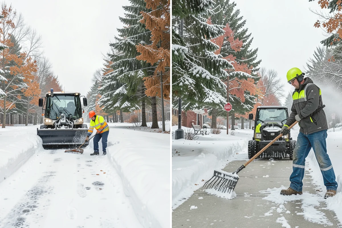 Municipal Parking Lot Snow Removal in Steilacoom, Pierce County, WA - Coordinate public lots, staff parking, and entrances with facility staff