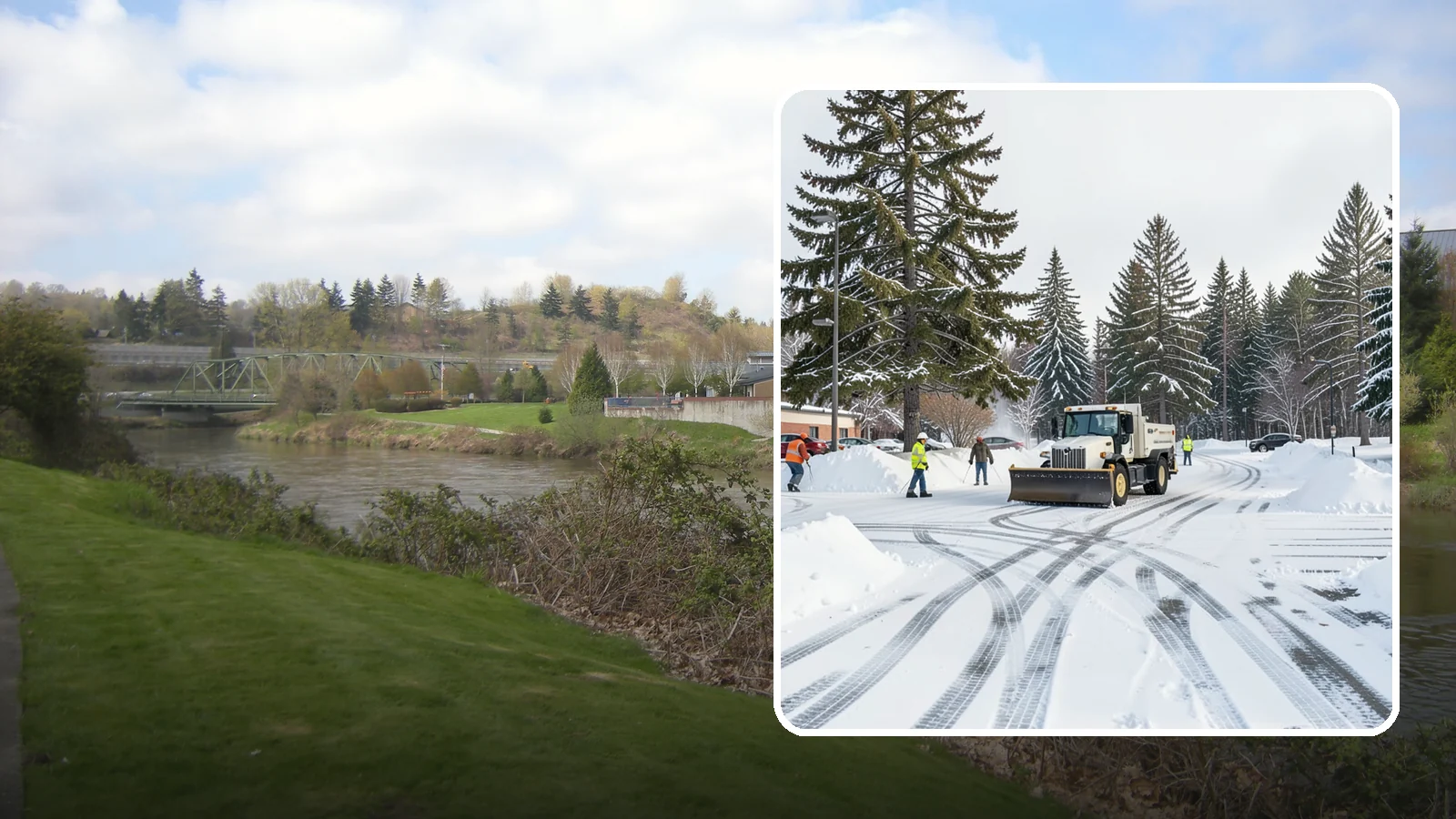 Municipal Parking Lot Snow Removal in Tukwila, King County, WA - We clear municipal building lots so Western Washington residents and staff can reach public services in any winter weather.