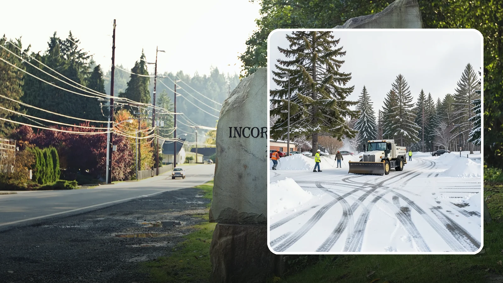 Municipal Parking Lot Snow Removal in Wilkeson, Pierce County, WA - We clear municipal building lots so Western Washington residents and staff can reach public services in any winter weather.
