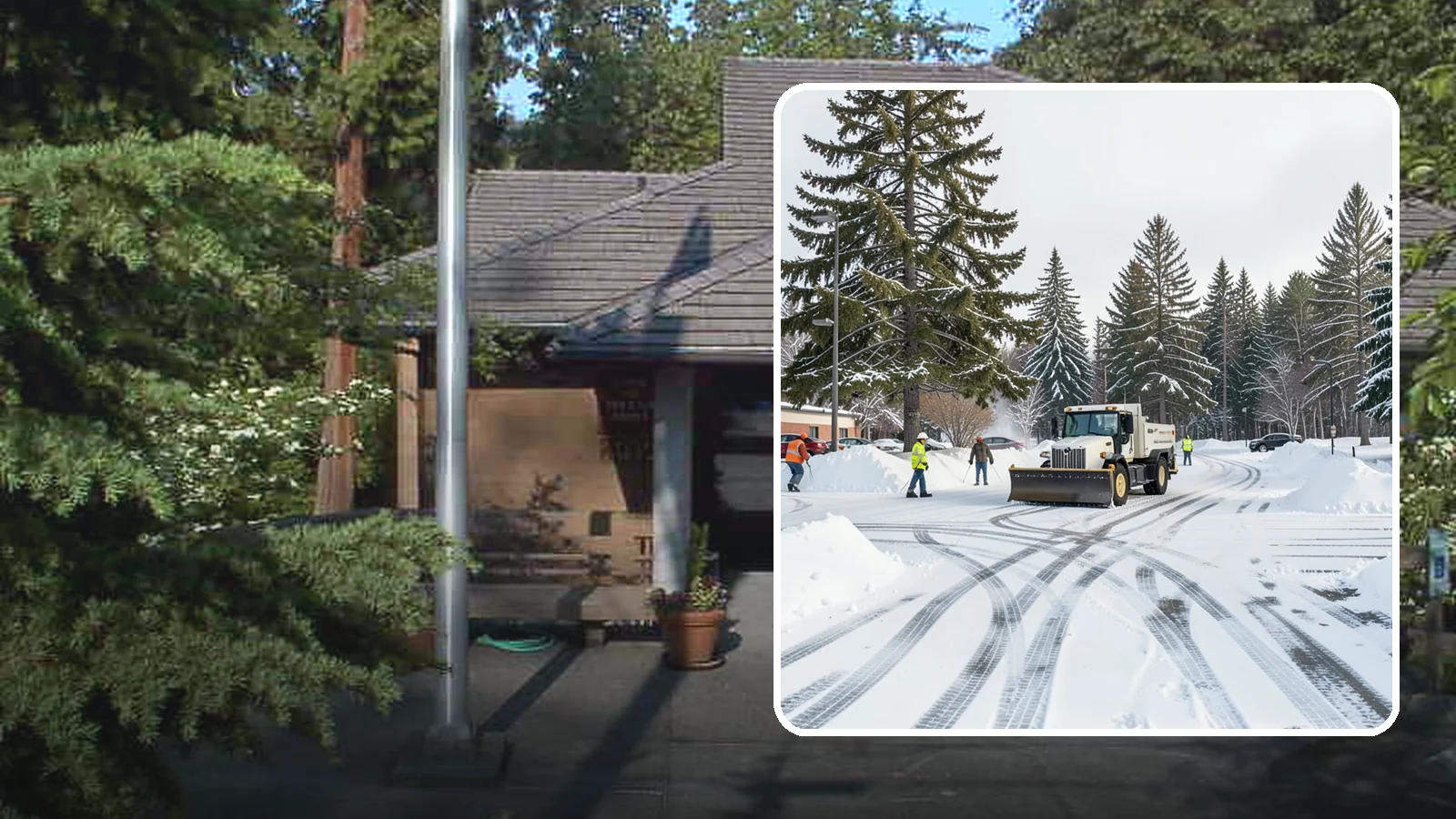 Municipal Parking Lot Snow Removal in Yarrow Point, King County, WA - We clear municipal building lots so Western Washington residents and staff can reach public services in any winter weather.