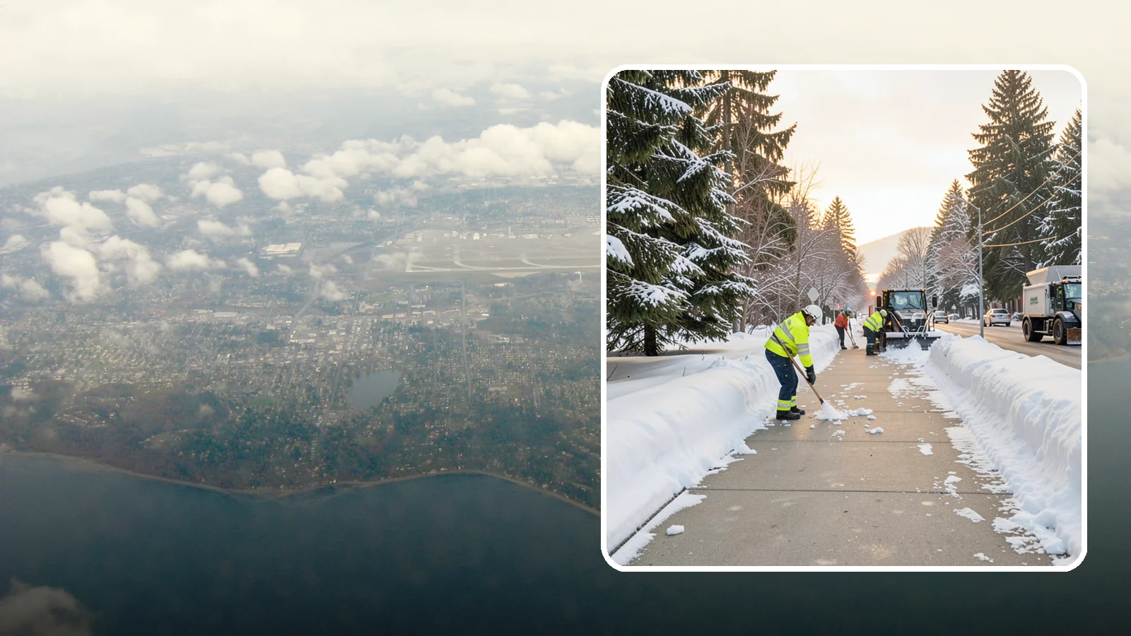 Municipal Sidewalk Clearing in Burien, King County, WA - Public right-of-way sidewalk clearing for Western Washington municipalities, keeping civic walks, transit approaches, and...