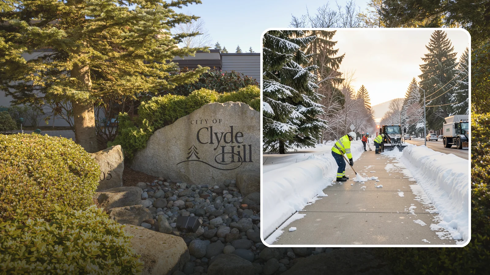 Municipal Sidewalk Clearing in Clyde Hill, King County, WA - Public right-of-way sidewalk clearing for Western Washington municipalities, keeping civic walks, transit approaches, and...