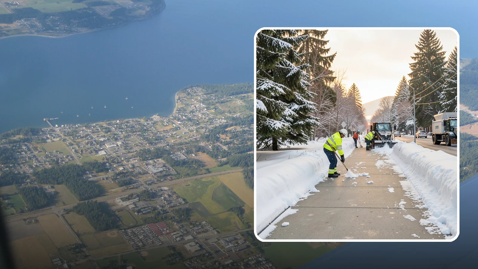 Municipal Sidewalk Clearing in Coupeville, Island County, WA - Public right-of-way sidewalk clearing for Western Washington municipalities, keeping civic walks, transit approaches, and...