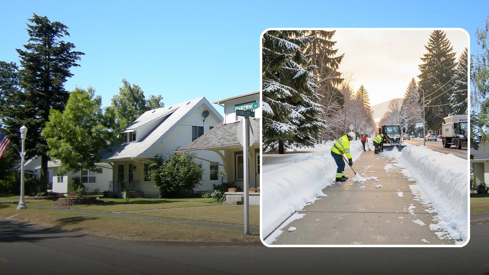 Municipal Sidewalk Clearing in DuPont, Pierce County, WA - Public right-of-way sidewalk clearing for Western Washington municipalities, keeping civic walks, transit approaches, and...