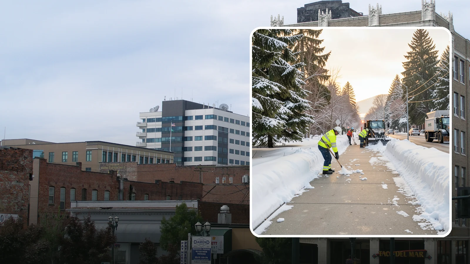 Municipal Sidewalk Clearing in Everett, Snohomish County, WA - Public right-of-way sidewalk clearing for Western Washington municipalities, keeping civic walks, transit approaches, and...