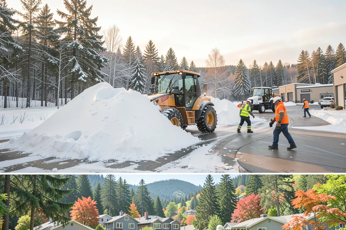 Municipal Sidewalk Clearing in Fircrest, Pierce County, WA - Municipal demand spans late November through February, with shaded downtown blocks and transit stops needing repeated freeze-thaw...