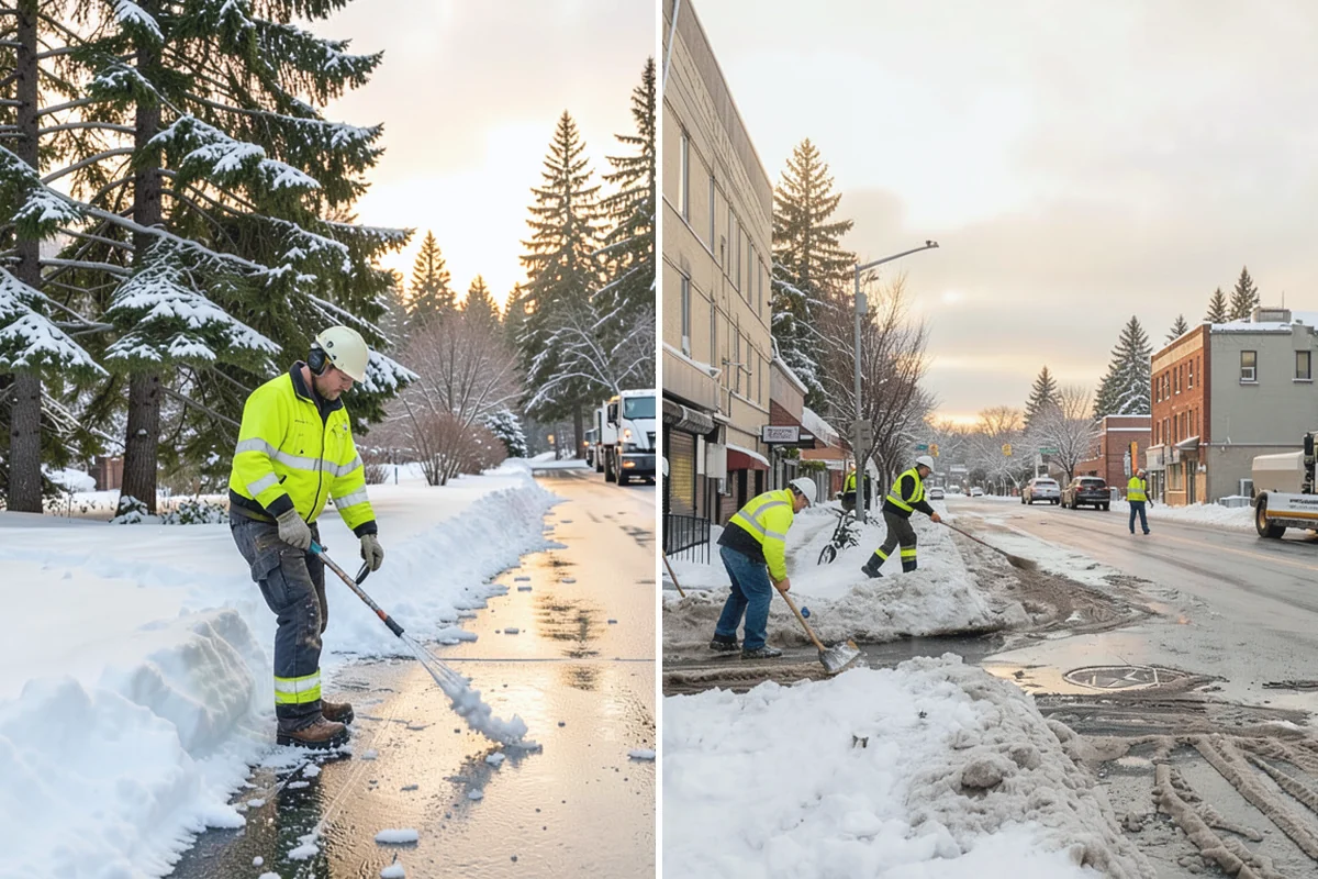 Municipal Sidewalk Clearing in Granite Falls, Snohomish County, WA - Route civic walks, transit stops, and building entries by priority