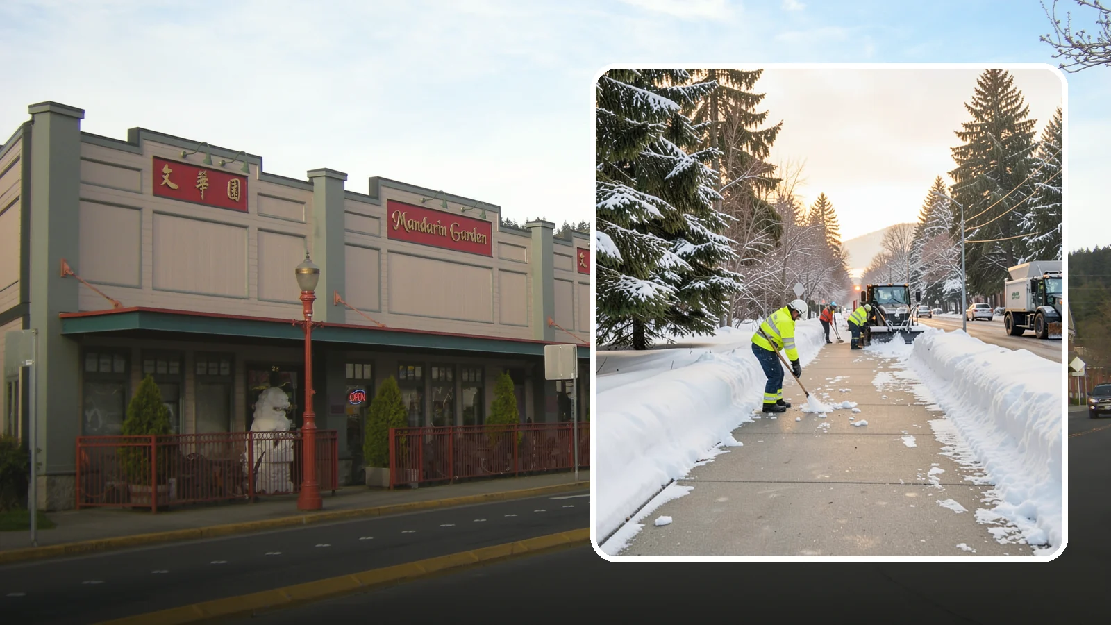Municipal Sidewalk Clearing in Issaquah, King County, WA - Public right-of-way sidewalk clearing for Western Washington municipalities, keeping civic walks, transit approaches, and...