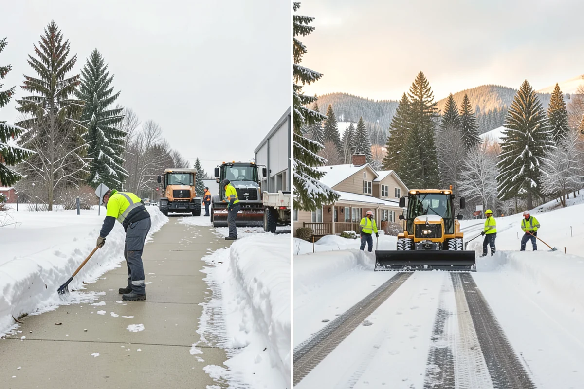 Municipal Sidewalk Clearing in La Conner, Skagit County, WA - Route civic walks, transit stops, and building entries by priority