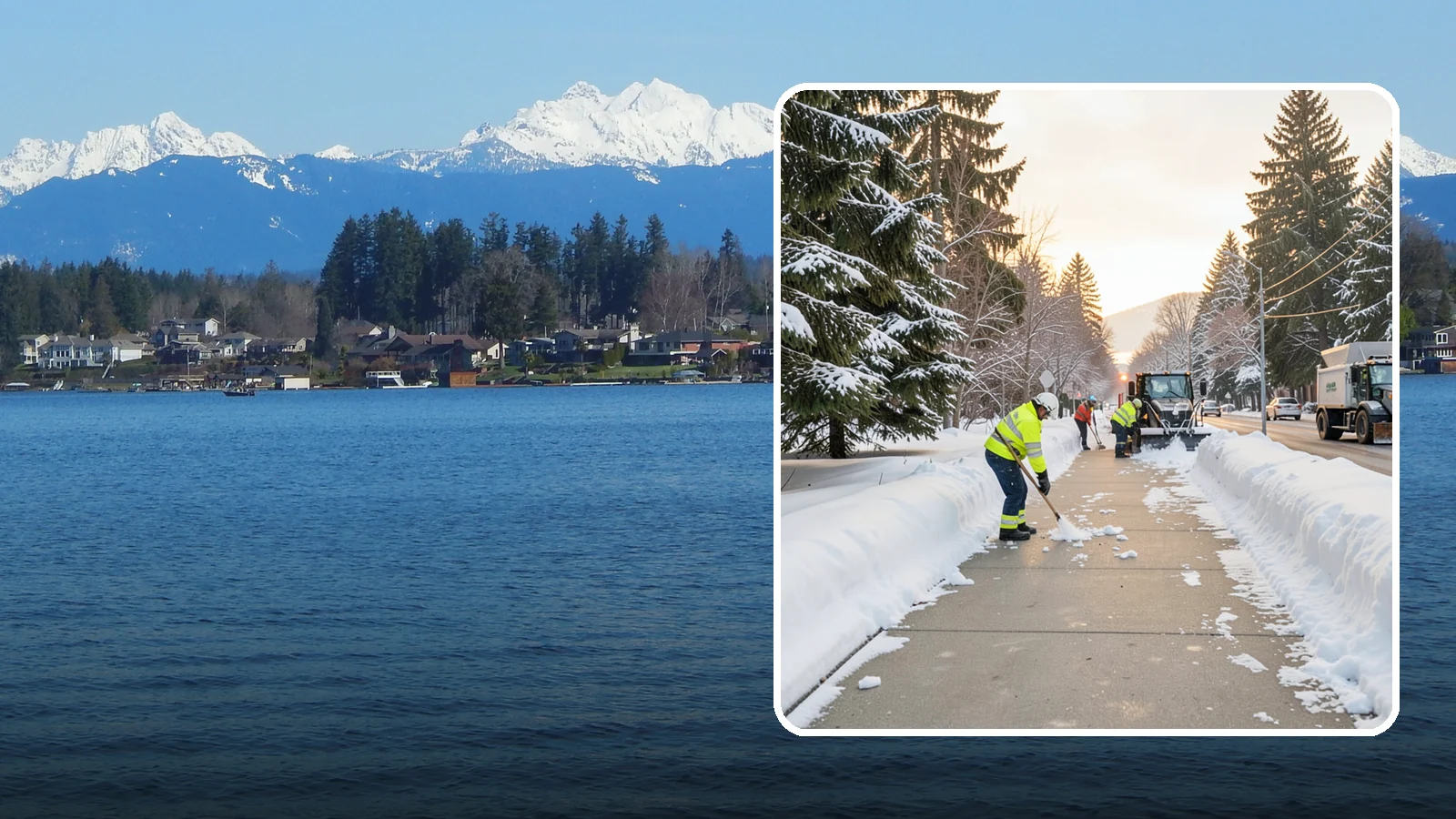 Municipal Sidewalk Clearing in Lake Stevens, Snohomish County, WA - Public right-of-way sidewalk clearing for Western Washington municipalities, keeping civic walks, transit approaches, and...