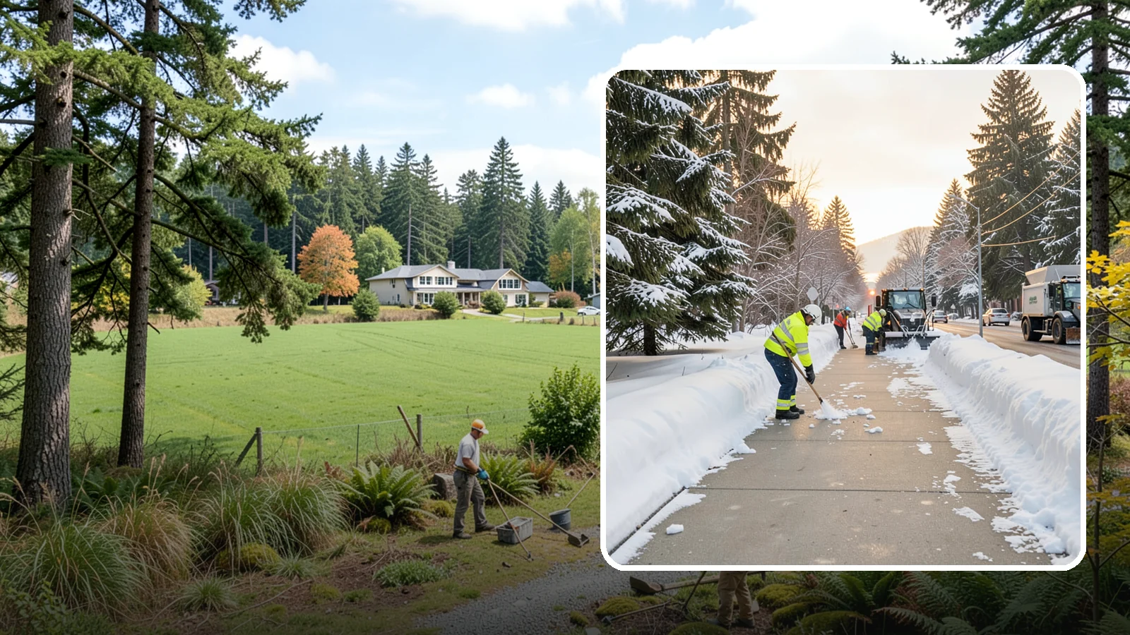 Municipal Sidewalk Clearing in Lyman, Skagit County, WA - Public right-of-way sidewalk clearing for Western Washington municipalities, keeping civic walks, transit approaches, and...