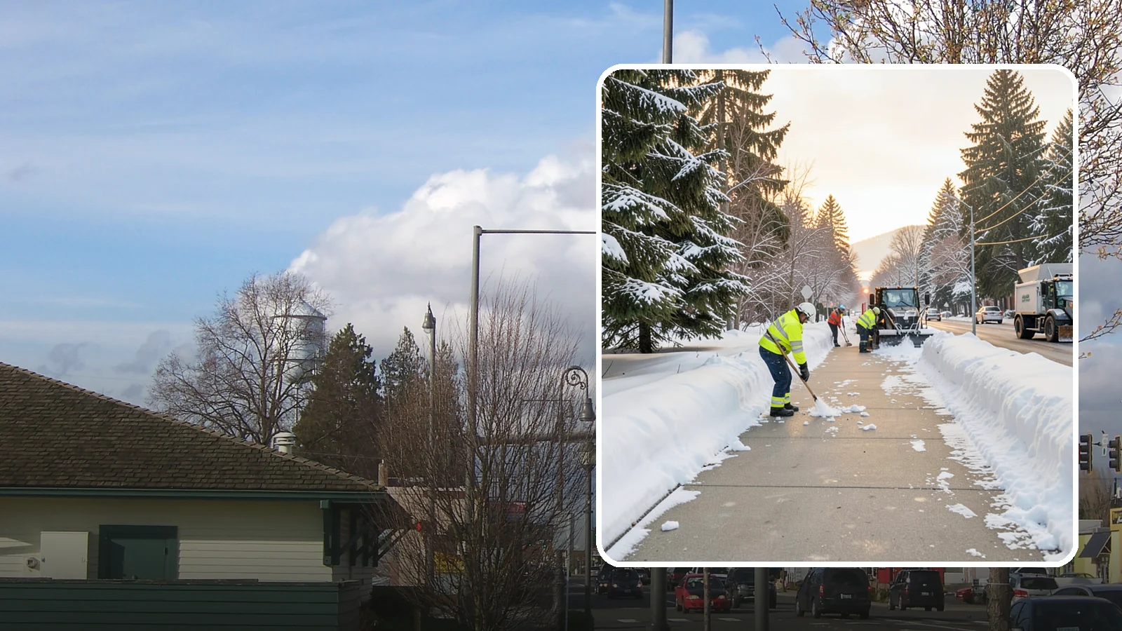 Municipal Sidewalk Clearing in Marysville, Snohomish County, WA - Public right-of-way sidewalk clearing for Western Washington municipalities, keeping civic walks, transit approaches, and...