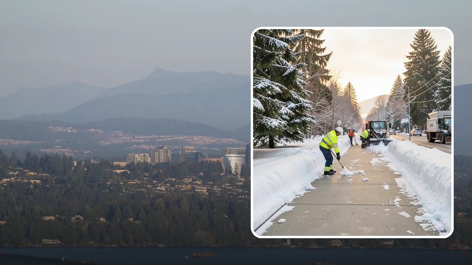 Municipal Sidewalk Clearing in Medina, King County, WA - Public right-of-way sidewalk clearing for Western Washington municipalities, keeping civic walks, transit approaches, and...