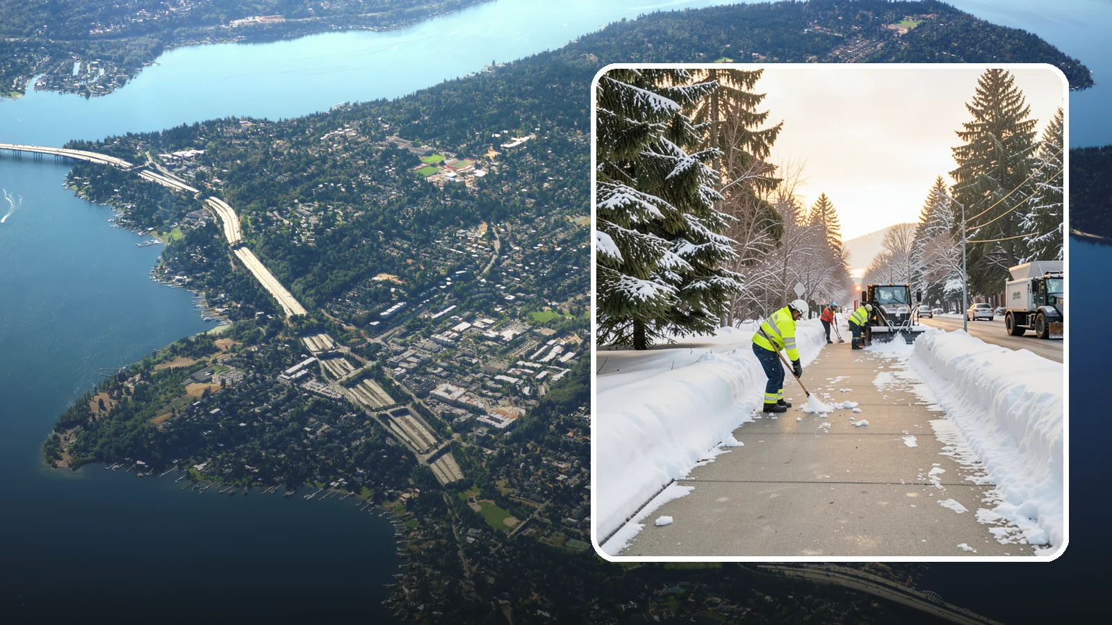 Municipal Sidewalk Clearing in Mercer Island, King County, WA - Public right-of-way sidewalk clearing for Western Washington municipalities, keeping civic walks, transit approaches, and...