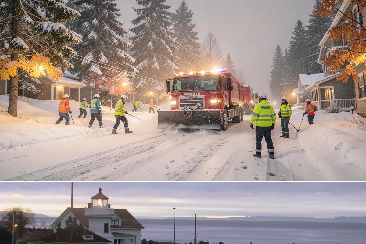 Municipal Sidewalk Clearing in Mukilteo, Snohomish County, WA - Municipal demand spans late November through February, with shaded downtown blocks and transit stops needing repeated freeze-thaw...
