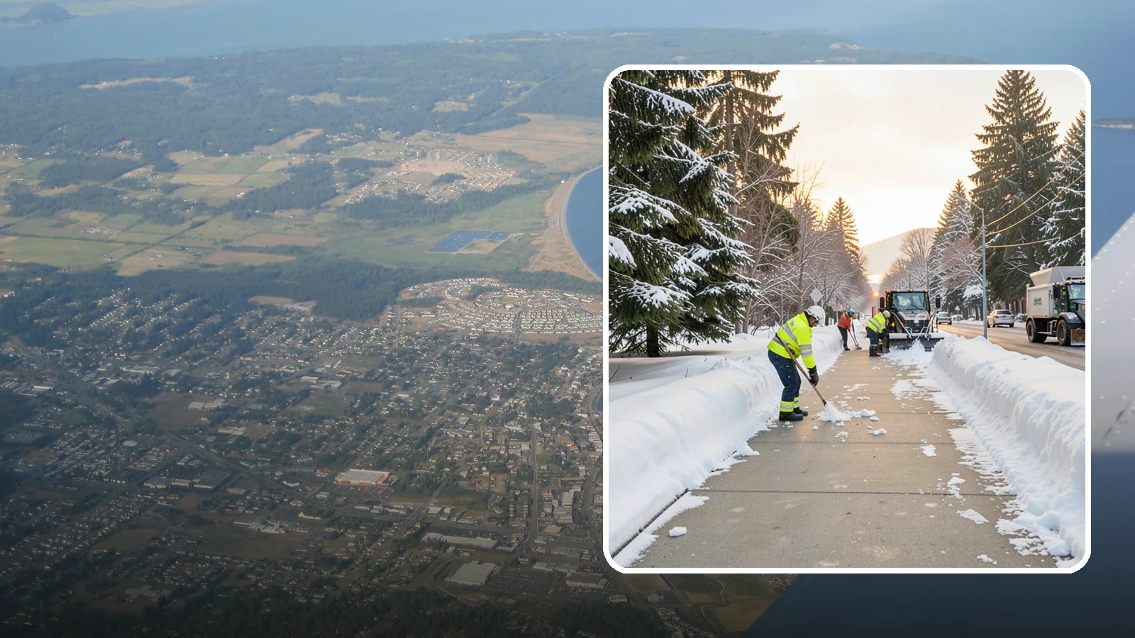 Municipal Sidewalk Clearing in Oak Harbor, Island County, WA - Public right-of-way sidewalk clearing for Western Washington municipalities, keeping civic walks, transit approaches, and...