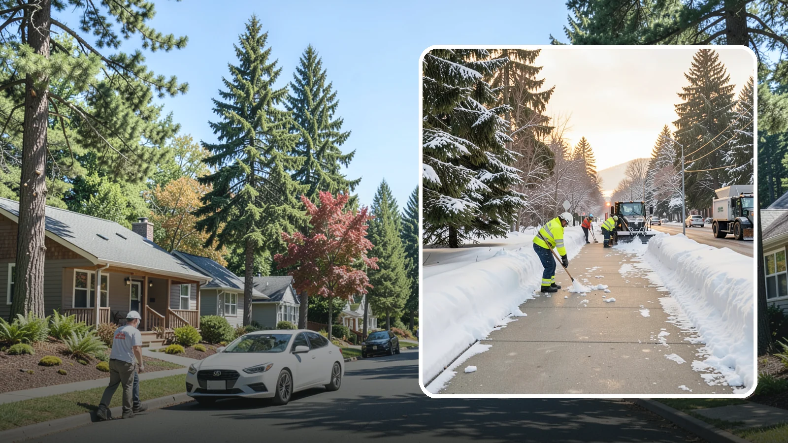 Municipal Sidewalk Clearing in Orting, Pierce County, WA - Public right-of-way sidewalk clearing for Western Washington municipalities, keeping civic walks, transit approaches, and...
