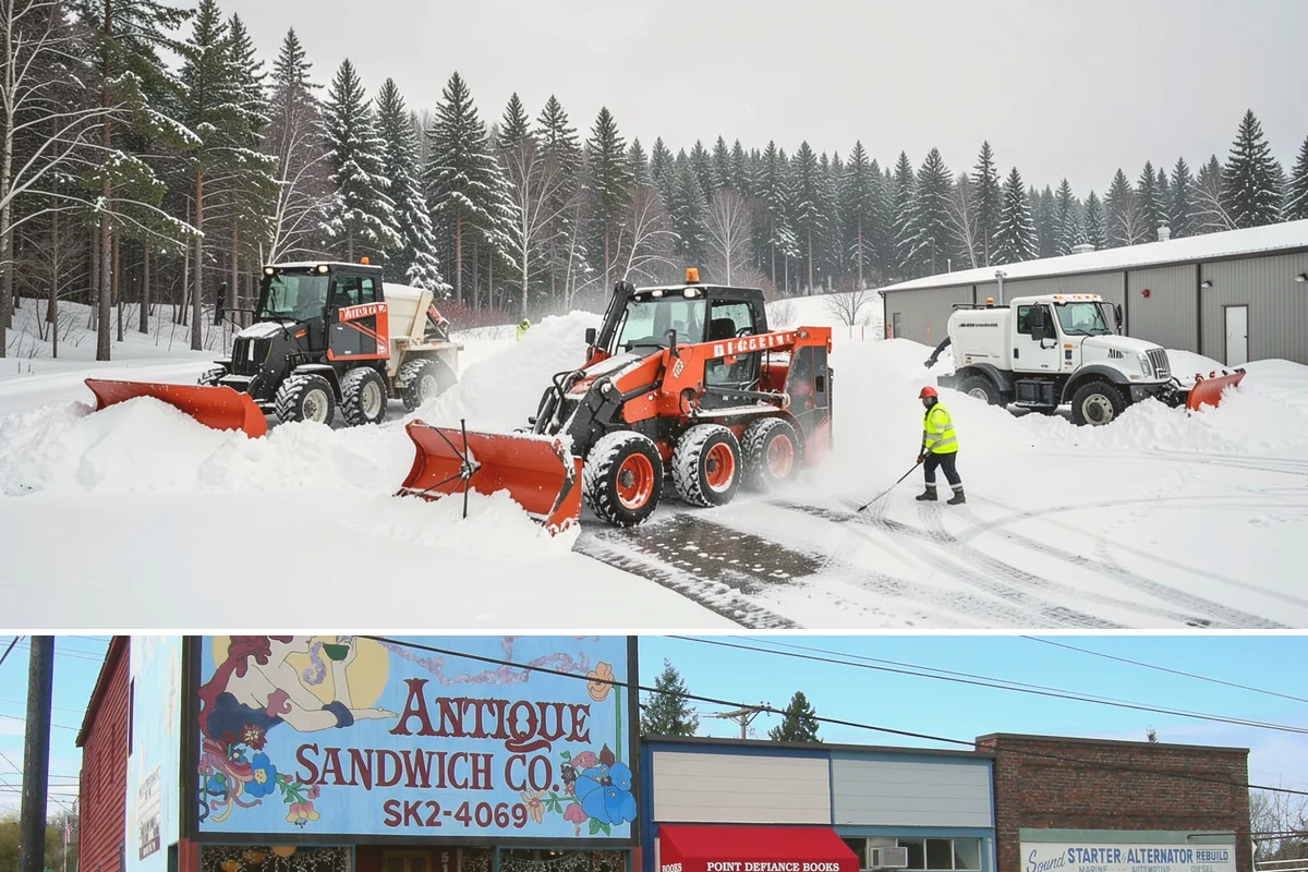 Municipal Sidewalk Clearing in Ruston, Pierce County, WA - Municipal demand spans late November through February, with shaded downtown blocks and transit stops needing repeated freeze-thaw...