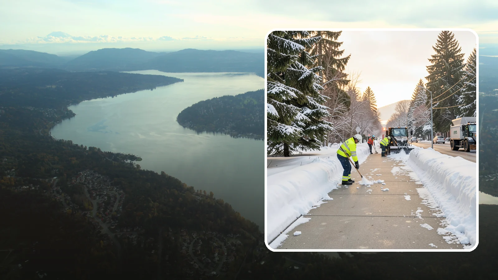 Municipal Sidewalk Clearing in Sammamish, King County, WA - Public right-of-way sidewalk clearing for Western Washington municipalities, keeping civic walks, transit approaches, and...