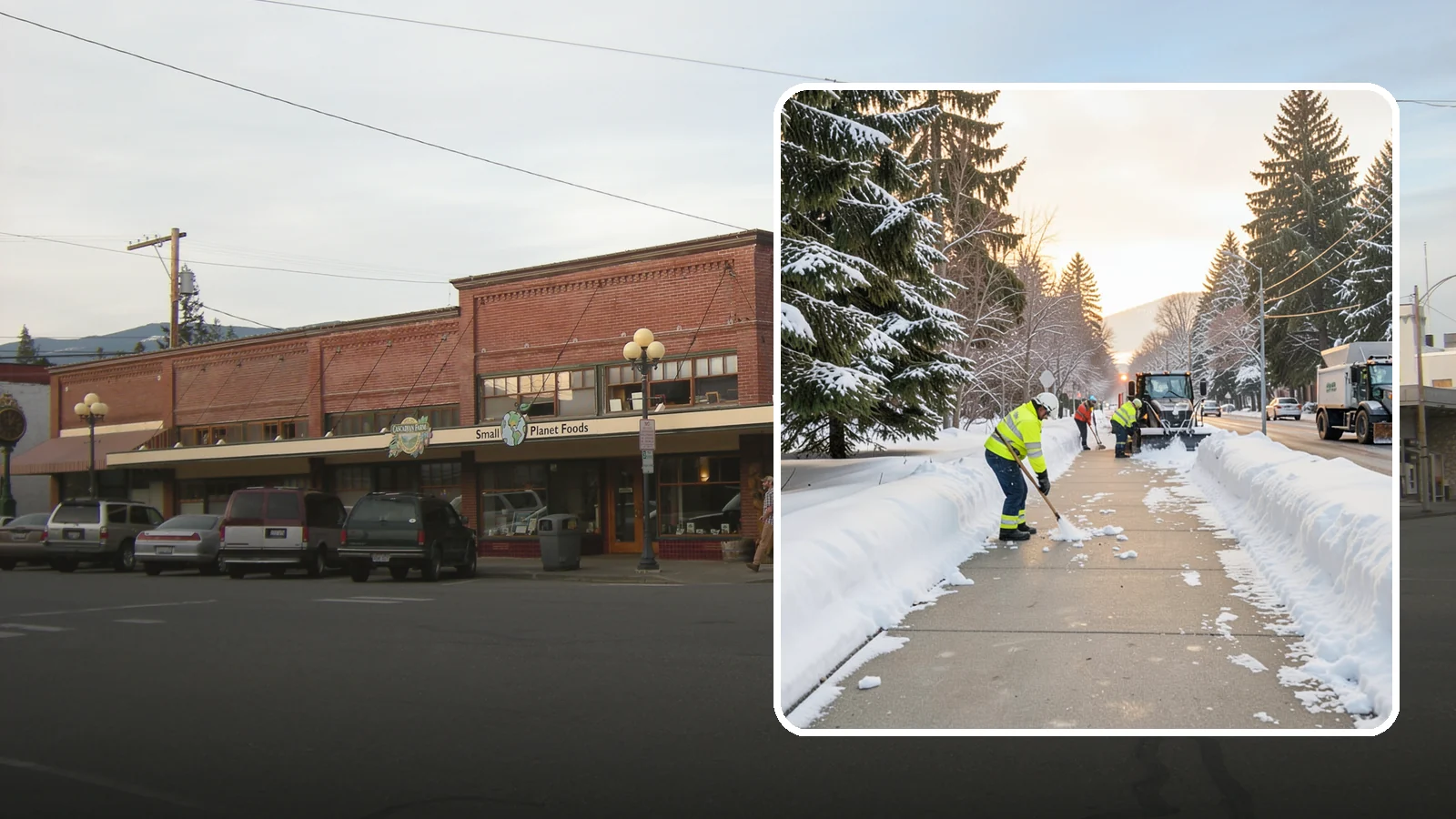 Municipal Sidewalk Clearing in Sedro-Woolley, Skagit County, WA - Public right-of-way sidewalk clearing for Western Washington municipalities, keeping civic walks, transit approaches, and...