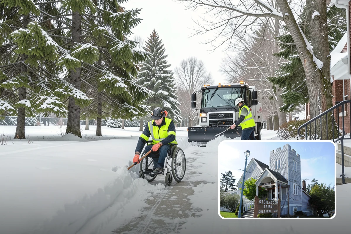 Municipal Sidewalk Clearing in Steilacoom, Pierce County, WA - Keeps public right-of-way accessible and ADA-compliant