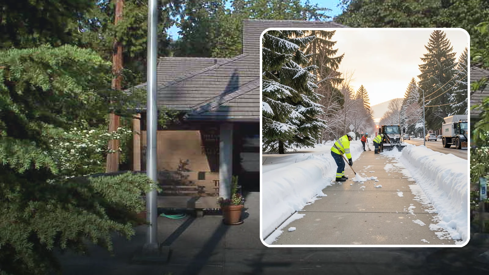 Municipal Sidewalk Clearing in Yarrow Point, King County, WA - Public right-of-way sidewalk clearing for Western Washington municipalities, keeping civic walks, transit approaches, and...