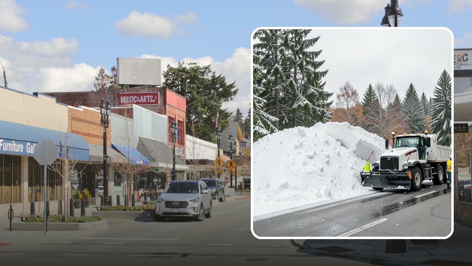 Municipal Snow Hauling in Bothell, King County, WA - We support Western Washington municipalities by hauling snow from streets, civic lots, and transit areas after major events.