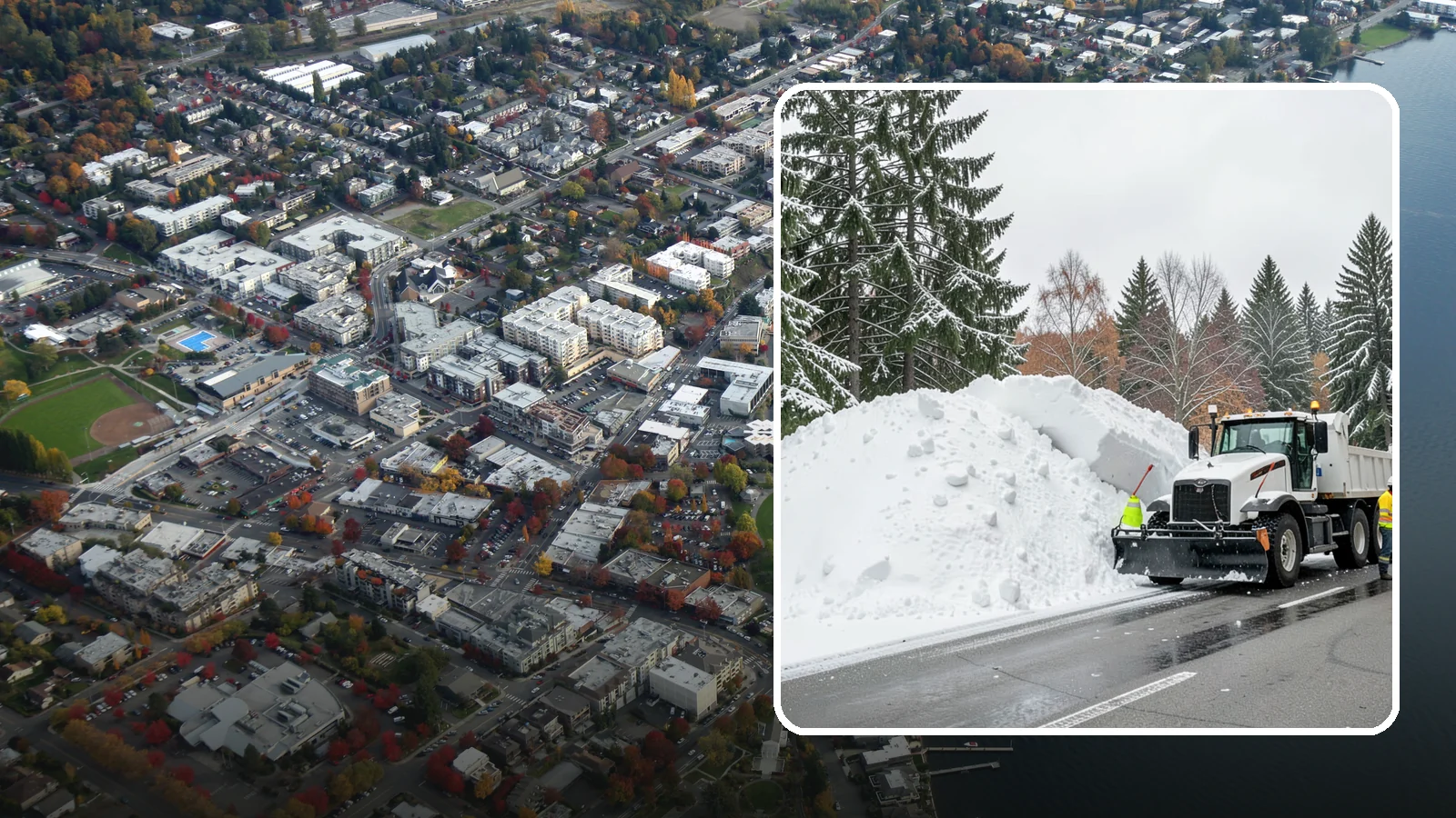 Municipal Snow Hauling in Kirkland, King County, WA - We support Western Washington municipalities by hauling snow from streets, civic lots, and transit areas after major events.