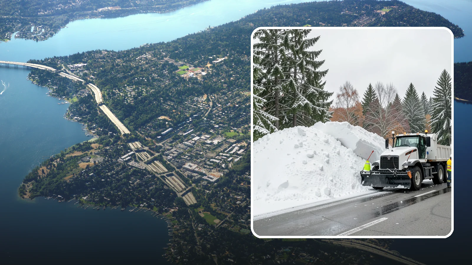 Municipal Snow Hauling in Mercer Island, King County, WA - We support Western Washington municipalities by hauling snow from streets, civic lots, and transit areas after major events.
