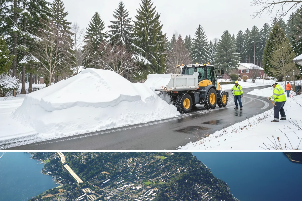 Municipal Snow Hauling in Mercer Island, King County, WA - Municipal hauling support is activated during the infrequent major storms that overwhelm a city's own equipment, typically in...