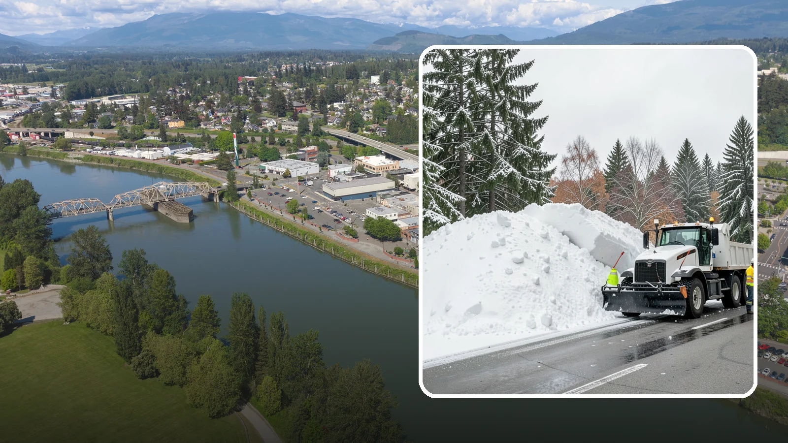 Municipal Snow Hauling in Mount Vernon, Skagit County, WA - We support Western Washington municipalities by hauling snow from streets, civic lots, and transit areas after major events.