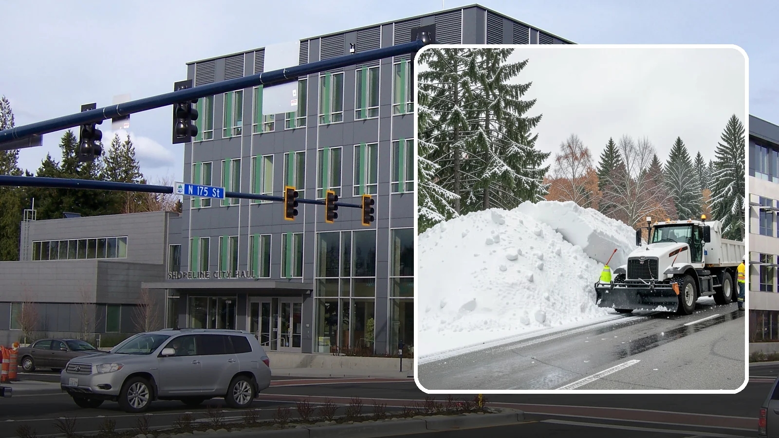 Municipal Snow Hauling in Shoreline, King County, WA - We support Western Washington municipalities by hauling snow from streets, civic lots, and transit areas after major events.