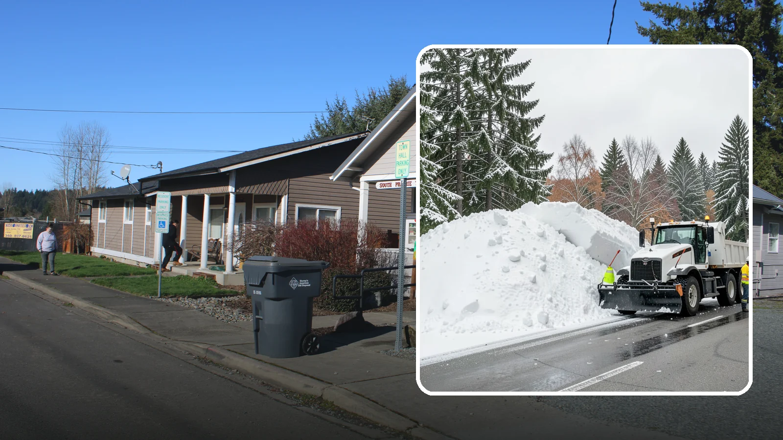 Municipal Snow Hauling in South Prairie, Pierce County, WA - We support Western Washington municipalities by hauling snow from streets, civic lots, and transit areas after major events.