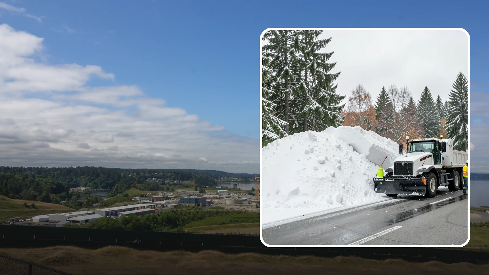 Municipal Snow Hauling in University Place, Pierce County, WA - We support Western Washington municipalities by hauling snow from streets, civic lots, and transit areas after major events.