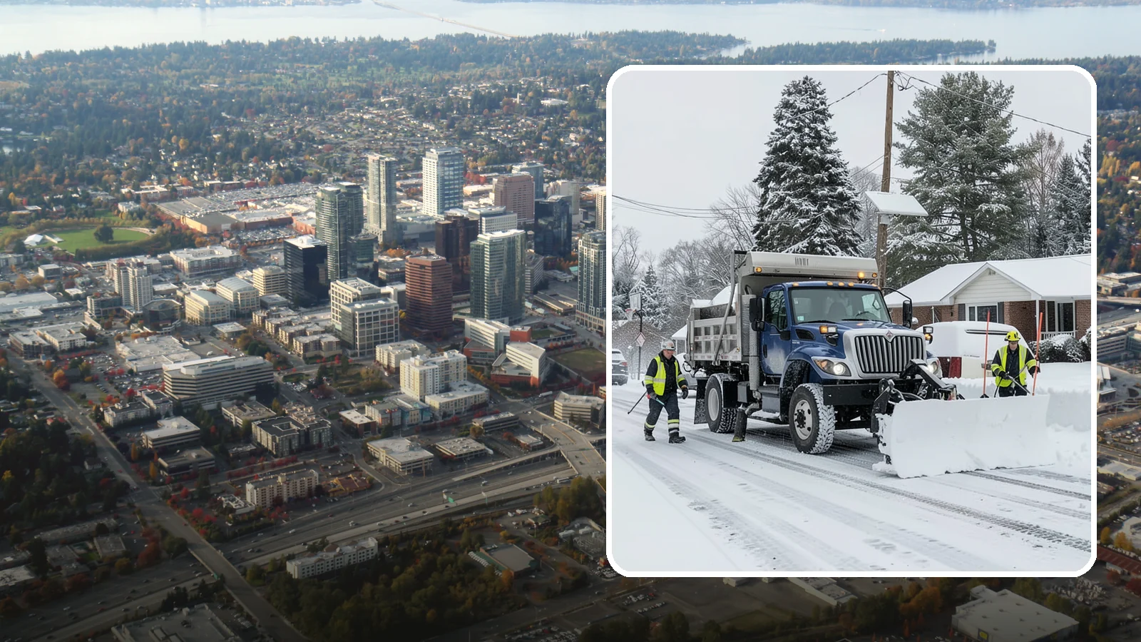 Municipal Snow Plowing in Bellevue, King County, WA - We plow municipal lots, public buildings, and civic entrances so residents keep reaching essential government services.